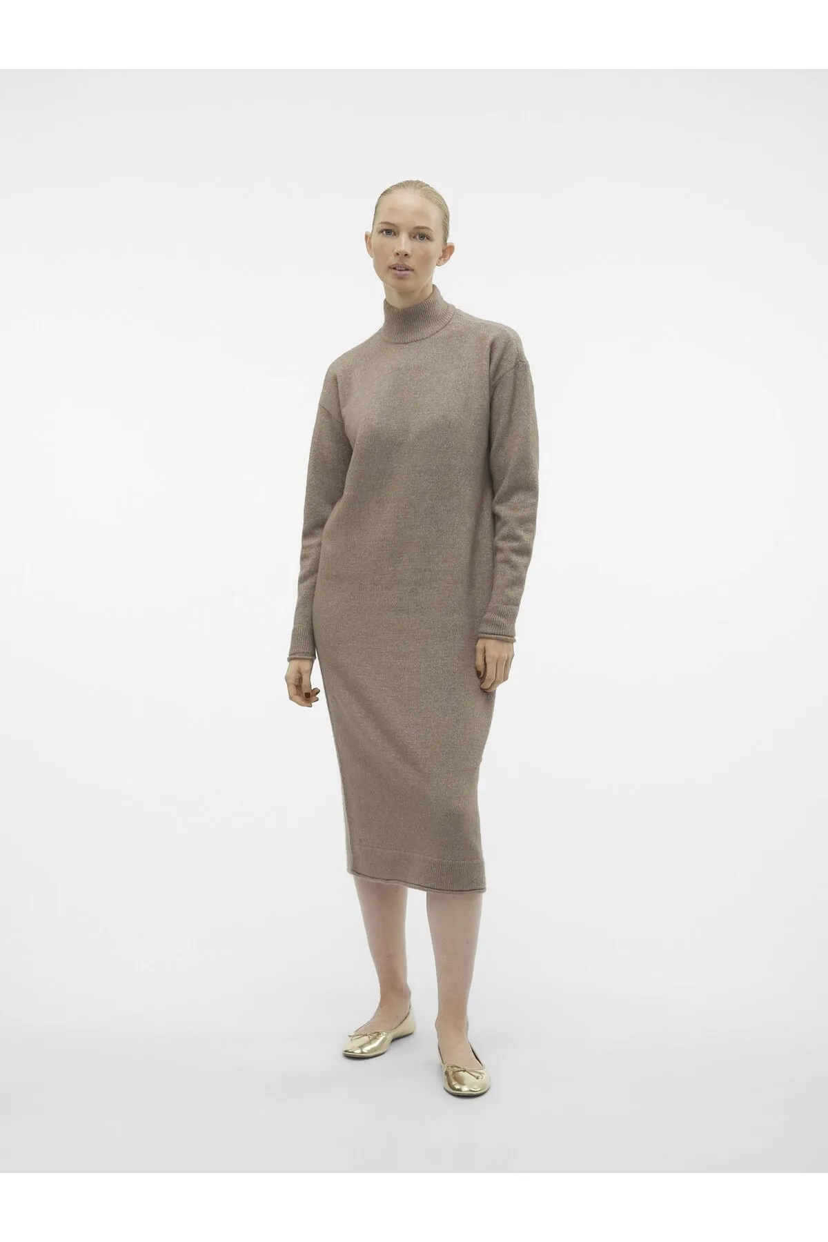 Vero Moda  Strickkleid VMKADEN LS HIGHNECK CALF DRESS GA BF