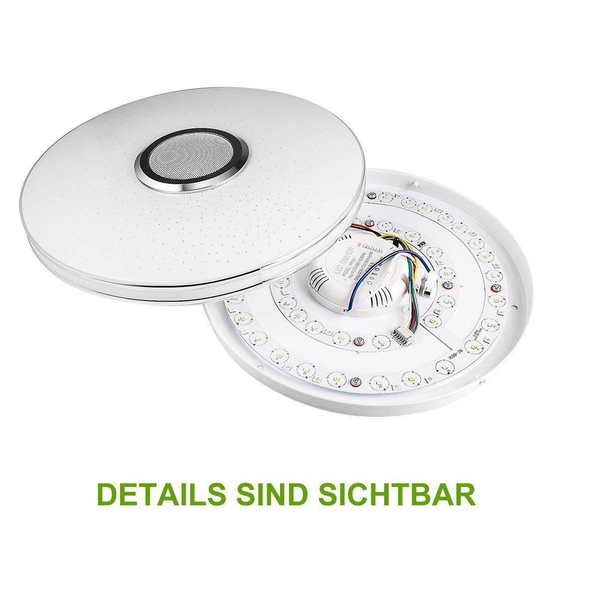 iscooter Deckenleuchte 36W RGB LED Deckenleuchten Dimmbar Bluetooth APP IP44