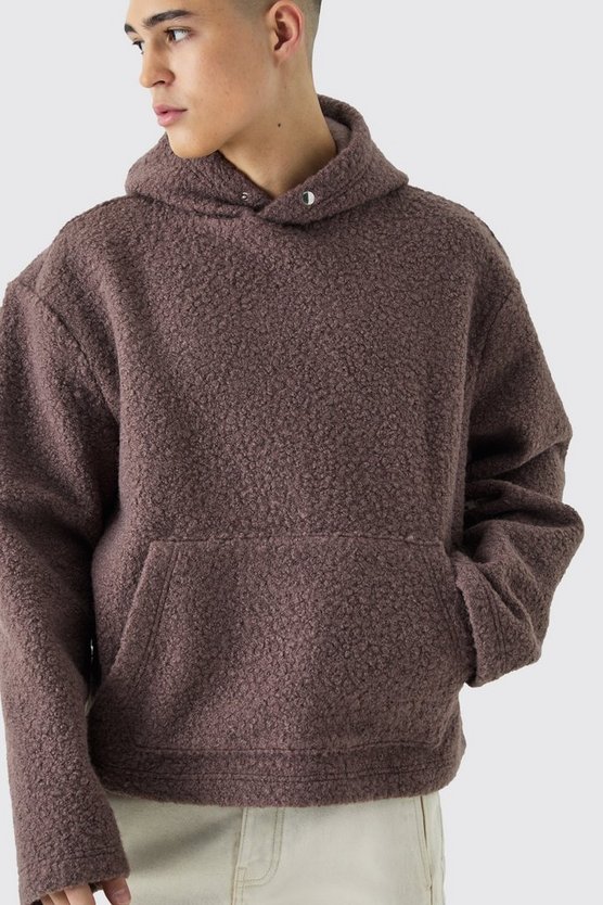 Kastiger Oversize Bouclee Borg-Hoodie
