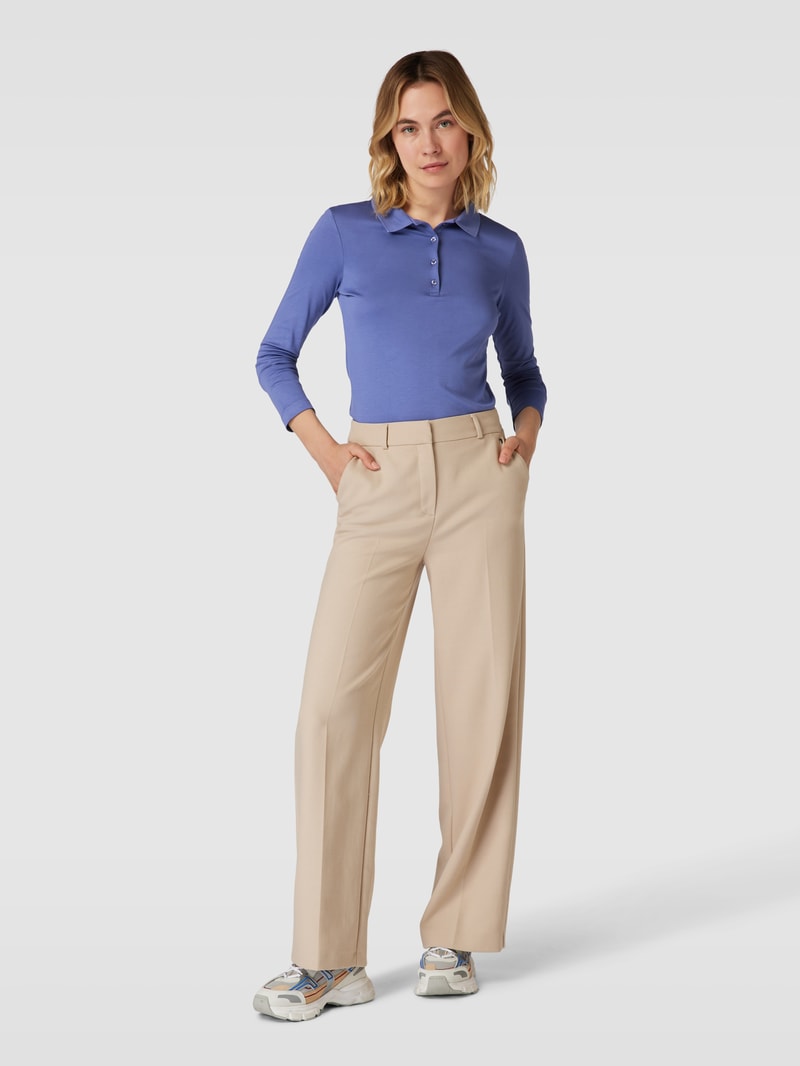 Longsleeve mit Polokragen in rauchblau