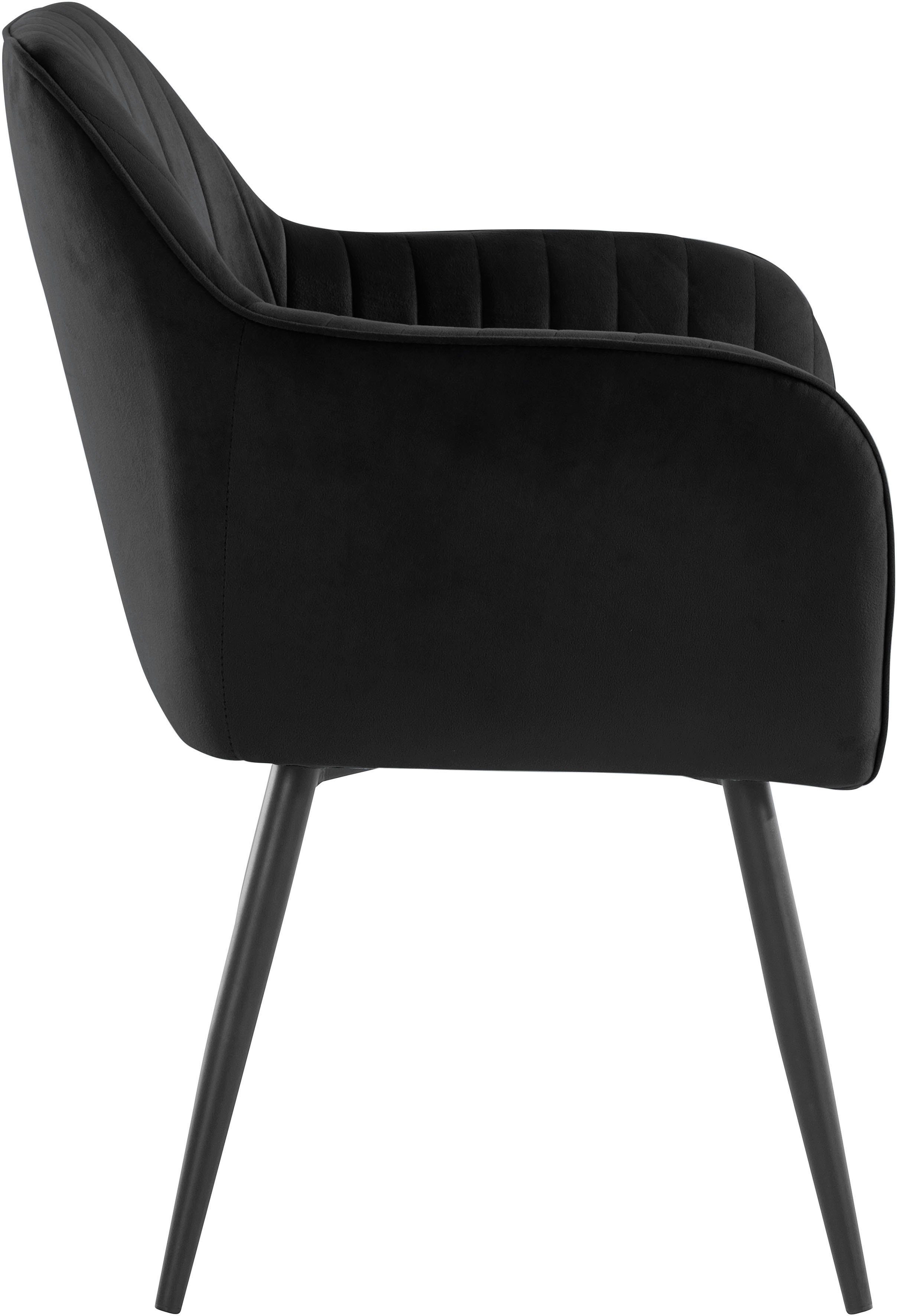 Home affaire 4-Fußstuhl Bibi (2 St), Bezug in Veloursstoff oder Microfaser, maximale Belastbarkeit 120kg