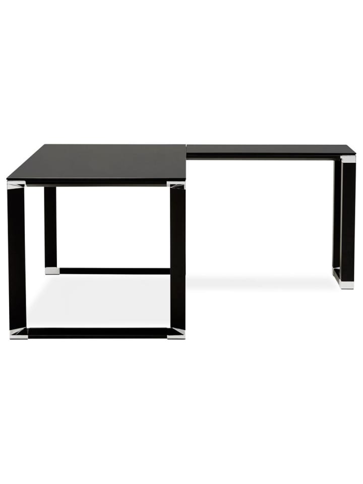 KADIMA DESIGN Eckschreibtisch Glas modern Winkelwahl, Bürotisch minimalistisch in Schwarz günstig kaufen