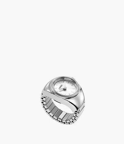 Fossil Ringuhr 2-Zeiger-Werk Edelstahl