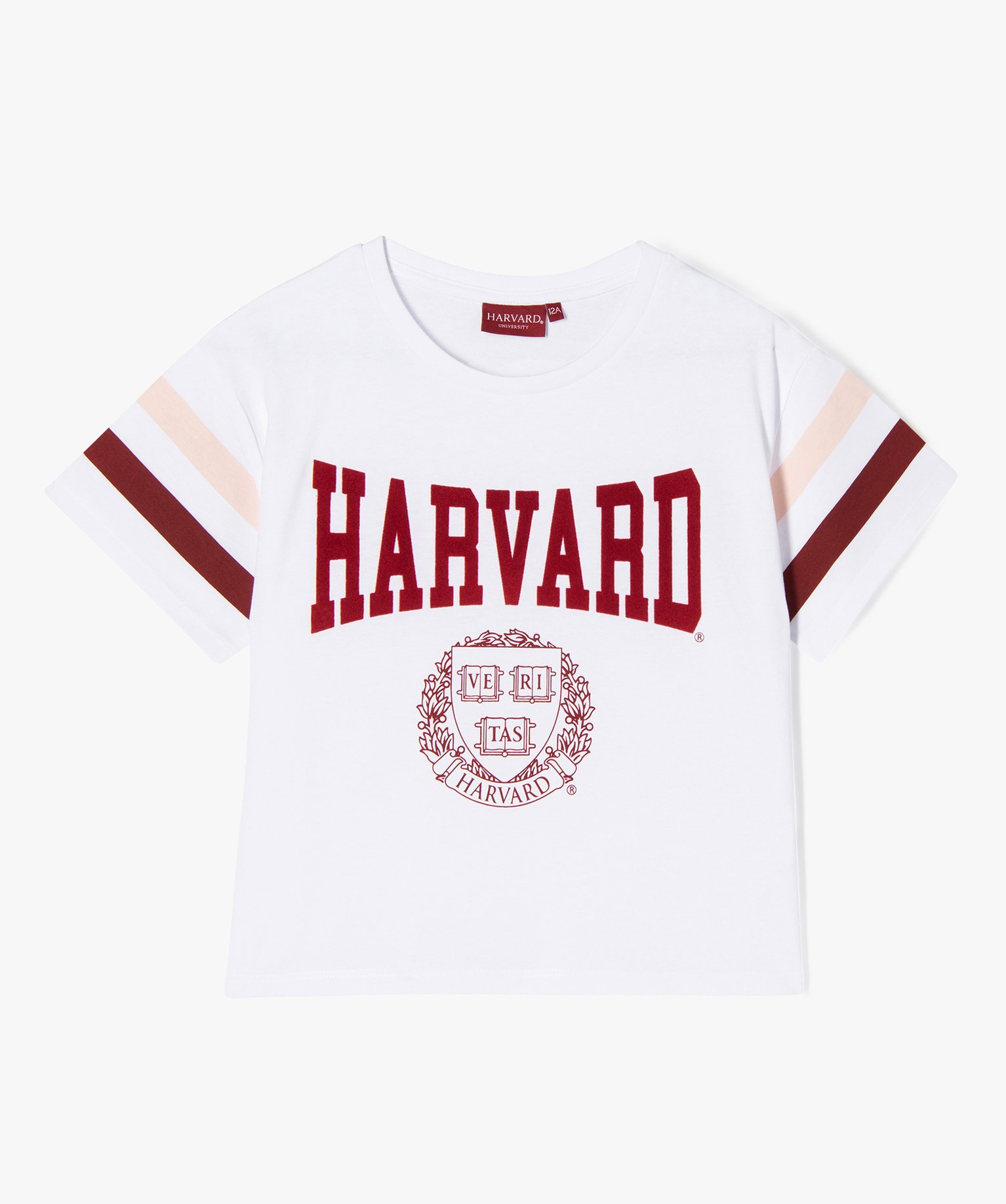 Tee-shirt large et court à manches courtes fille - Harvard ecru | GEMO