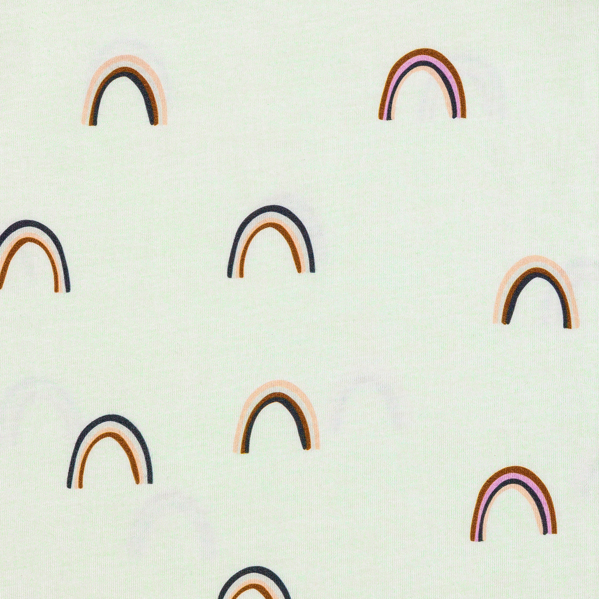 Kinder Pyjama lang - Bio Baumwolle, Regenbogen Mint