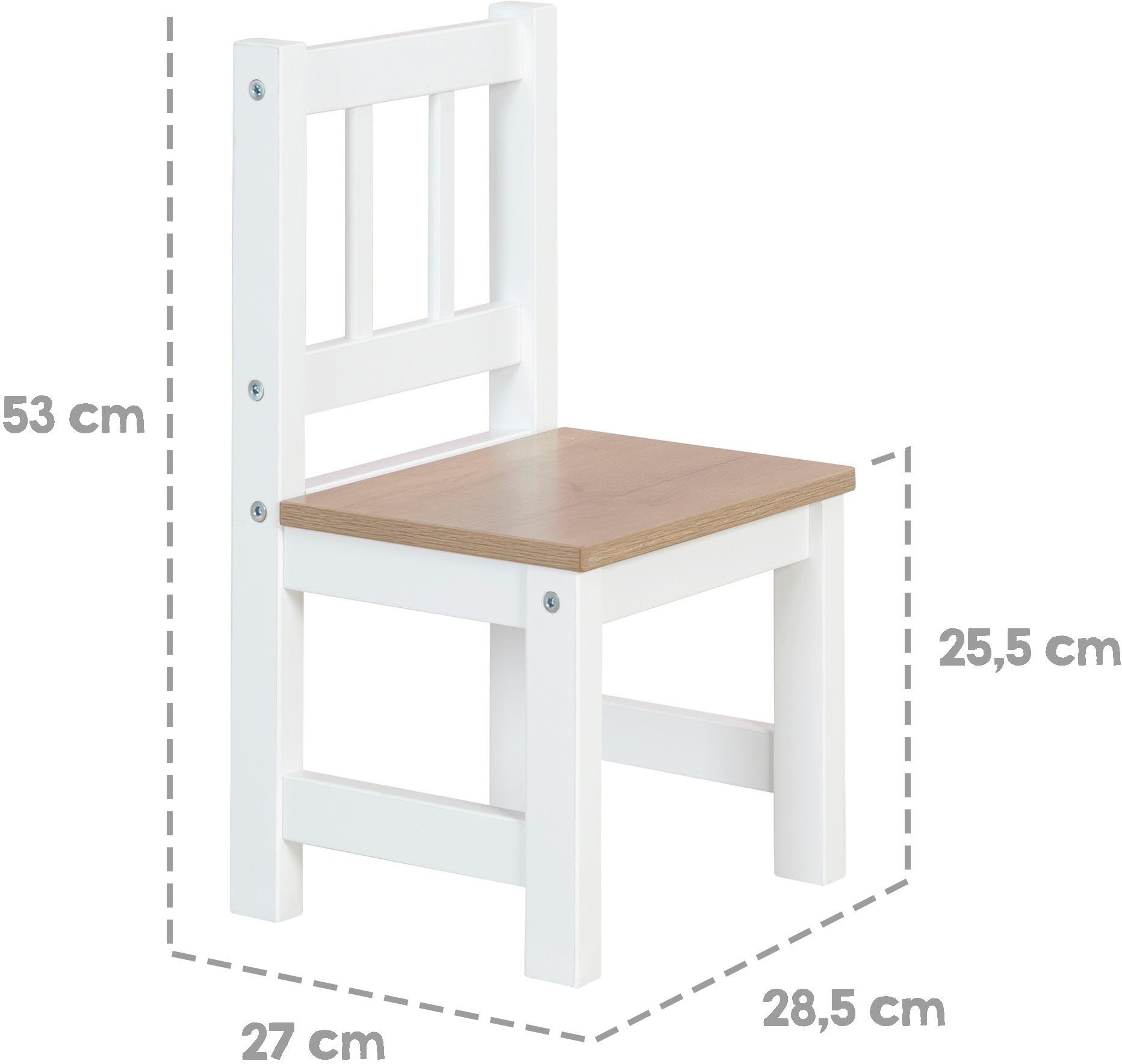 roba® Kindersitzgruppe Woody, Holzdekor/weiß, (3-tlg)