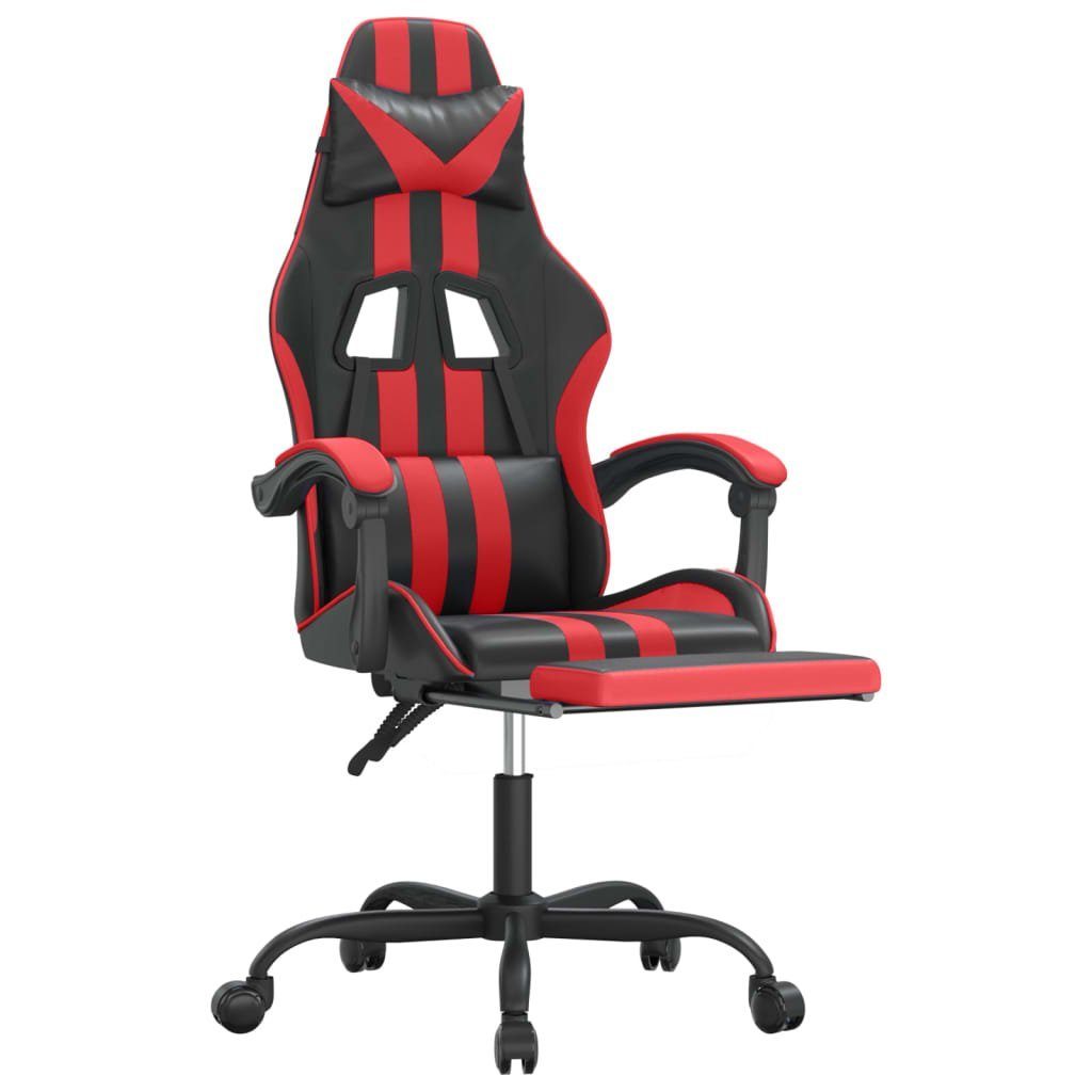 vidaXL Gaming-Stuhl Gaming-Stuhl mit Fußstütze Drehbar Schwarz & Rot Kunstleder (1 St)