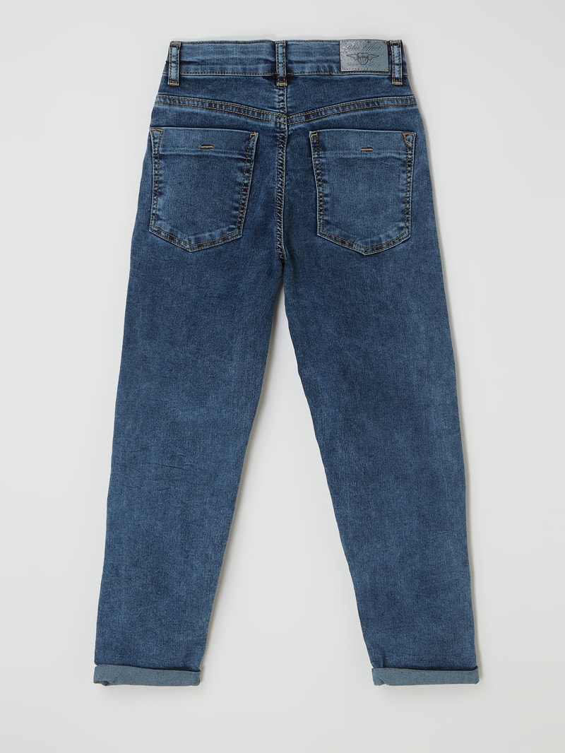 Cropped Balloon Fit Jeans mit Stretch-Anteil in blau