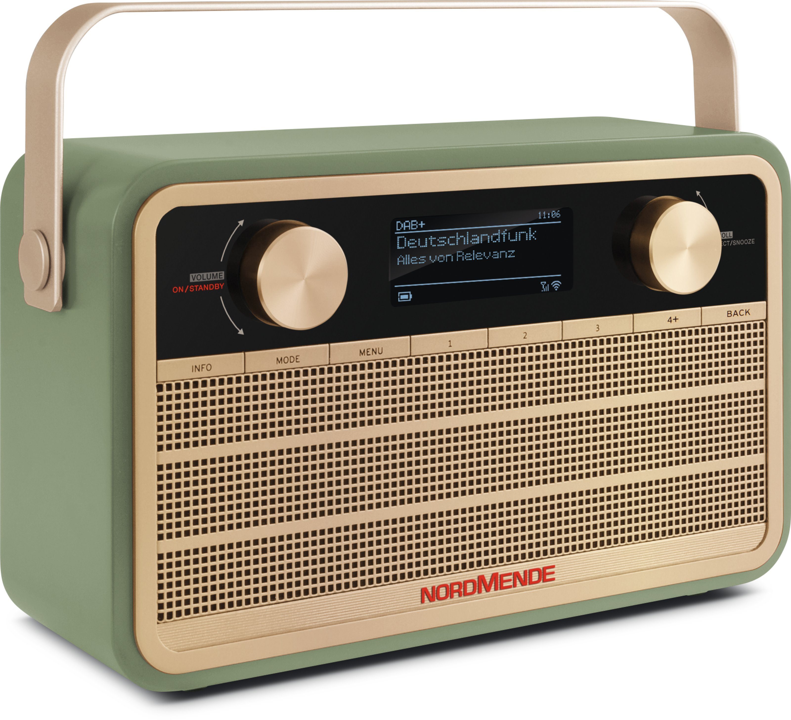 Nordmende Transita 121 IR Digitalradio (DAB) (Digitalradio (DAB), UKW mit RDS, Internetradio, 5,00 W, Metalltragegriff, Retro-Design)