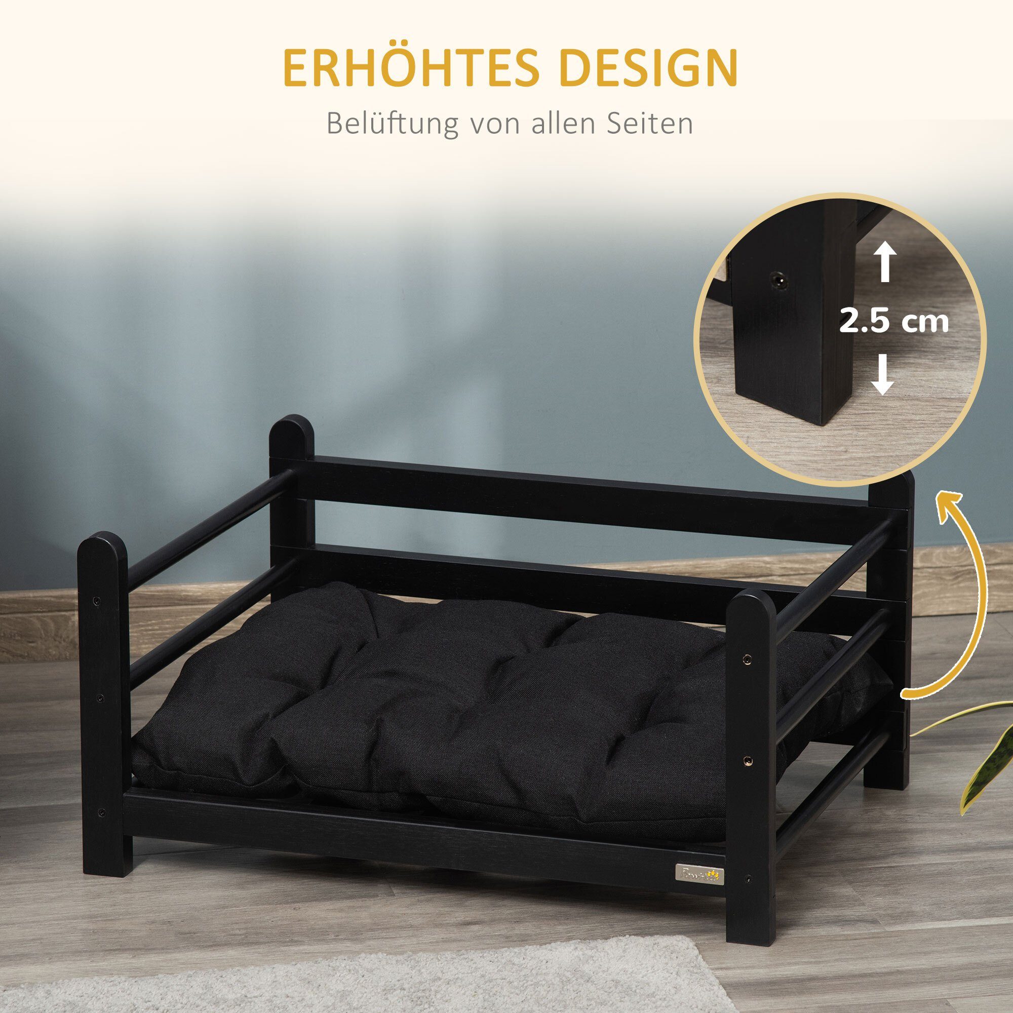 PawHut Tierbett Hundebett mit Kissen