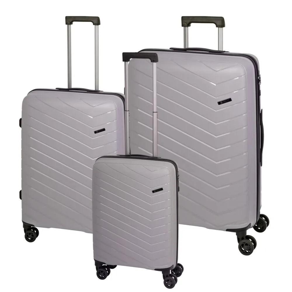 Check.IN 3-tlg. Kofferset ORLANDO mit 4 Rollen - silber