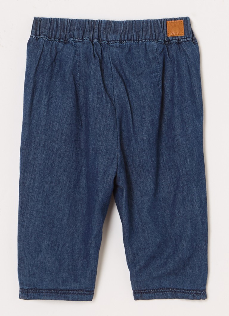 Pantaloni Benetton din chambray mulați pentru bebeluși