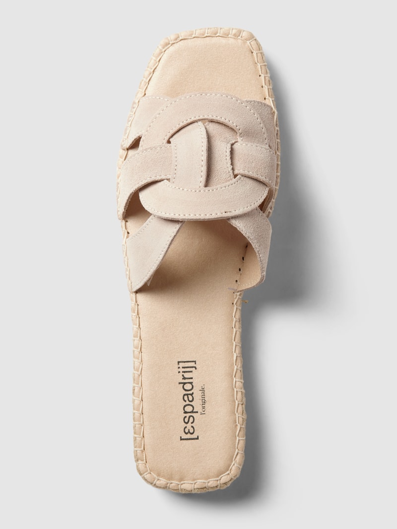 Pantolette in Flecht-Optik in beige