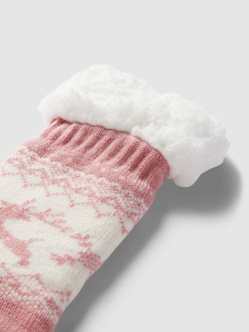 Socken in Strick-Optik in altrosa