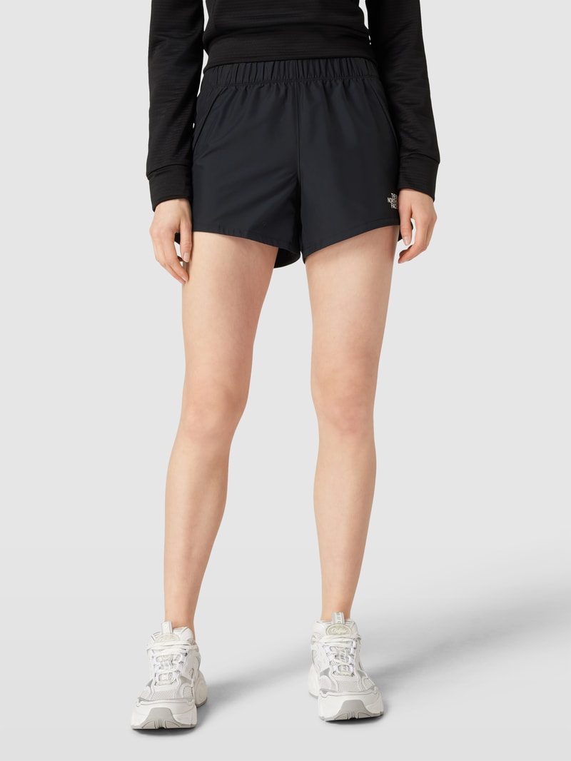 Sweatshorts mit Label-Print Modell 'WOVEN' in schwarz