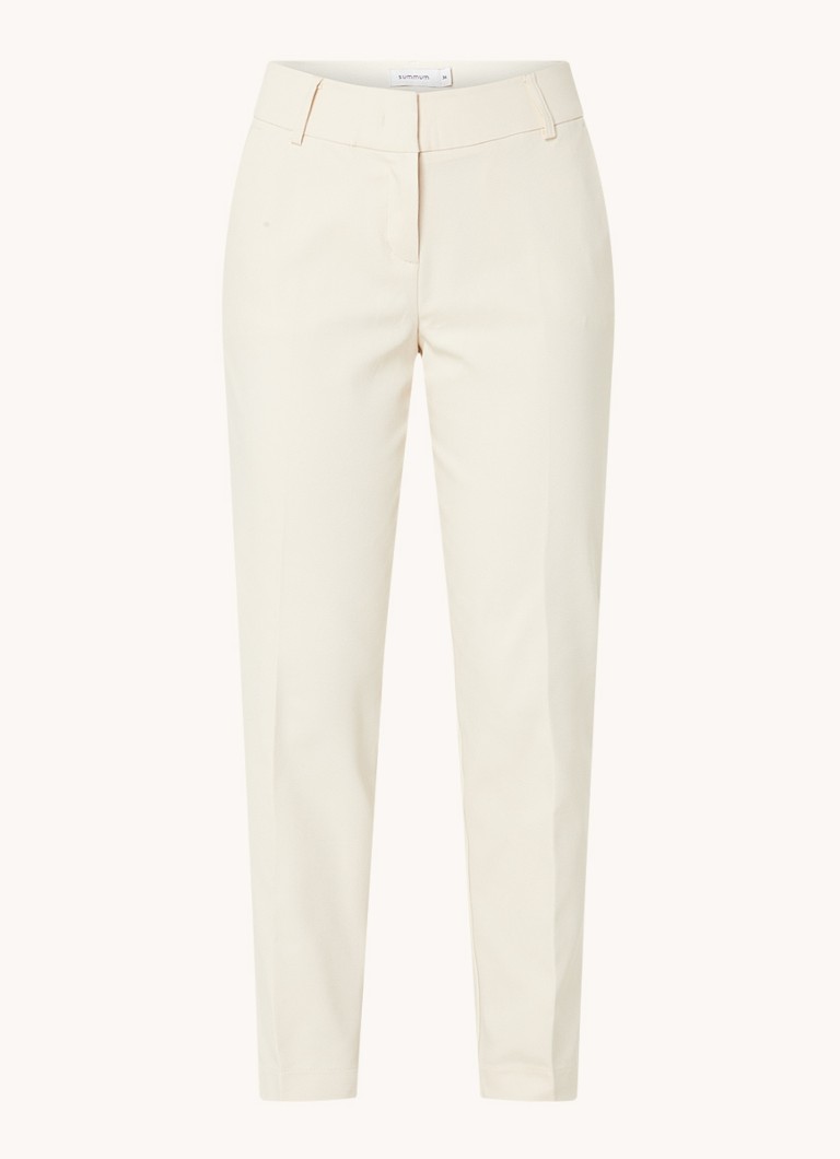 Pantaloni de vară cu talie medie, croială mulată și buzunare laterale.
