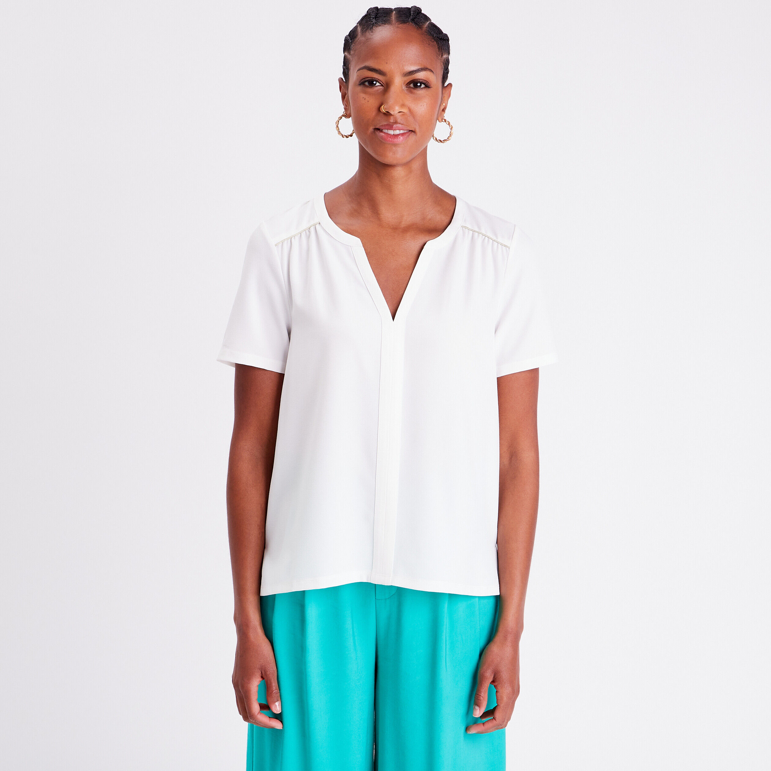 T-shirt manches courtes ecru femme | Cache Cache