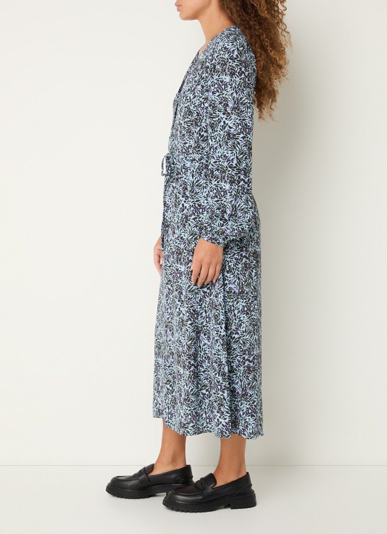 Vestido midi de mezclilla estampada con escote en V de Marc O'Polo