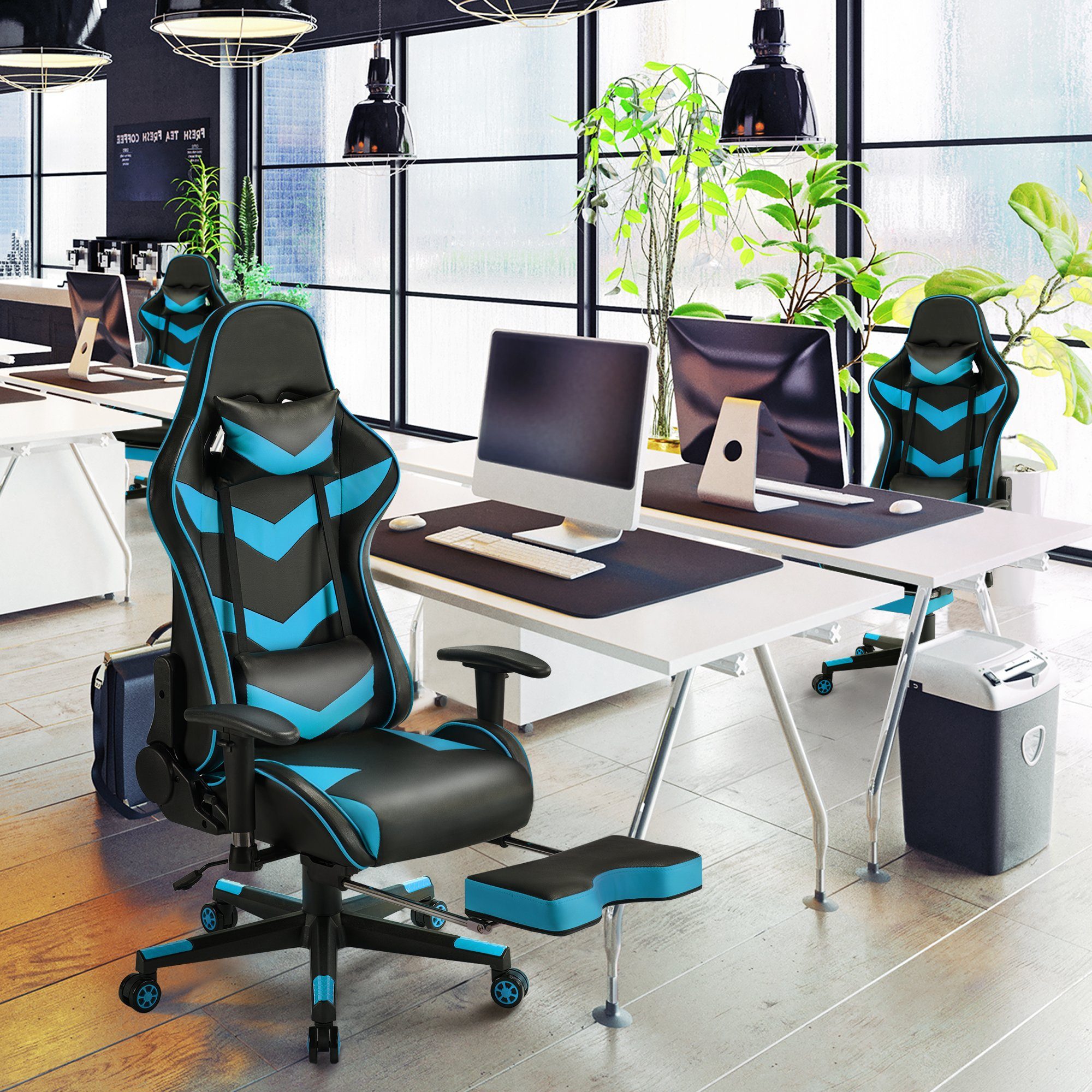 Yaheetech Gaming Chair, Gaming Stuhl mit einstellbaren Armlehnen