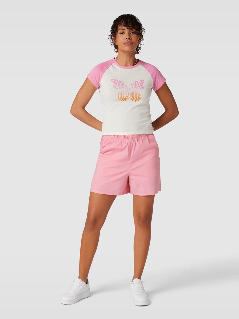 Shorts mit elastischem Bund in hellrosa