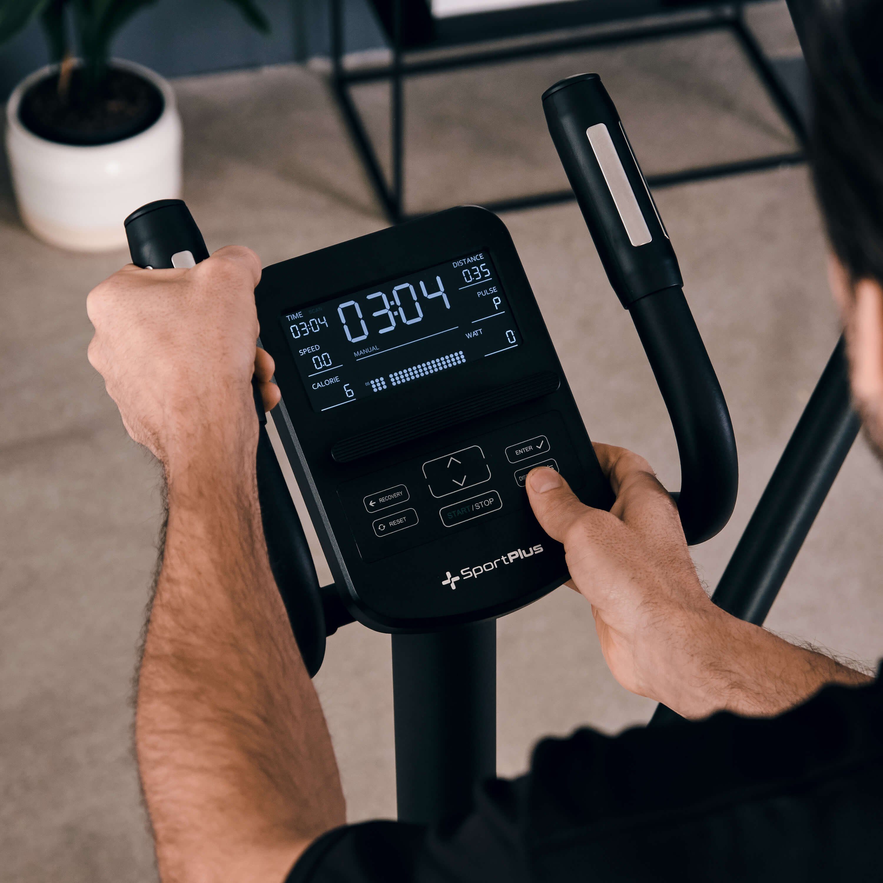 SportPlus Crosstrainer SP-ET-9910-B-iE, Design Crosstrainer, Magnetbremse, integrierte Herzfrequenz-Messung