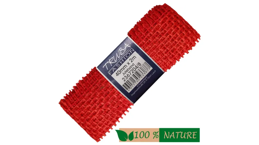 TRUBA 100% Natur Juteband rot 2 m