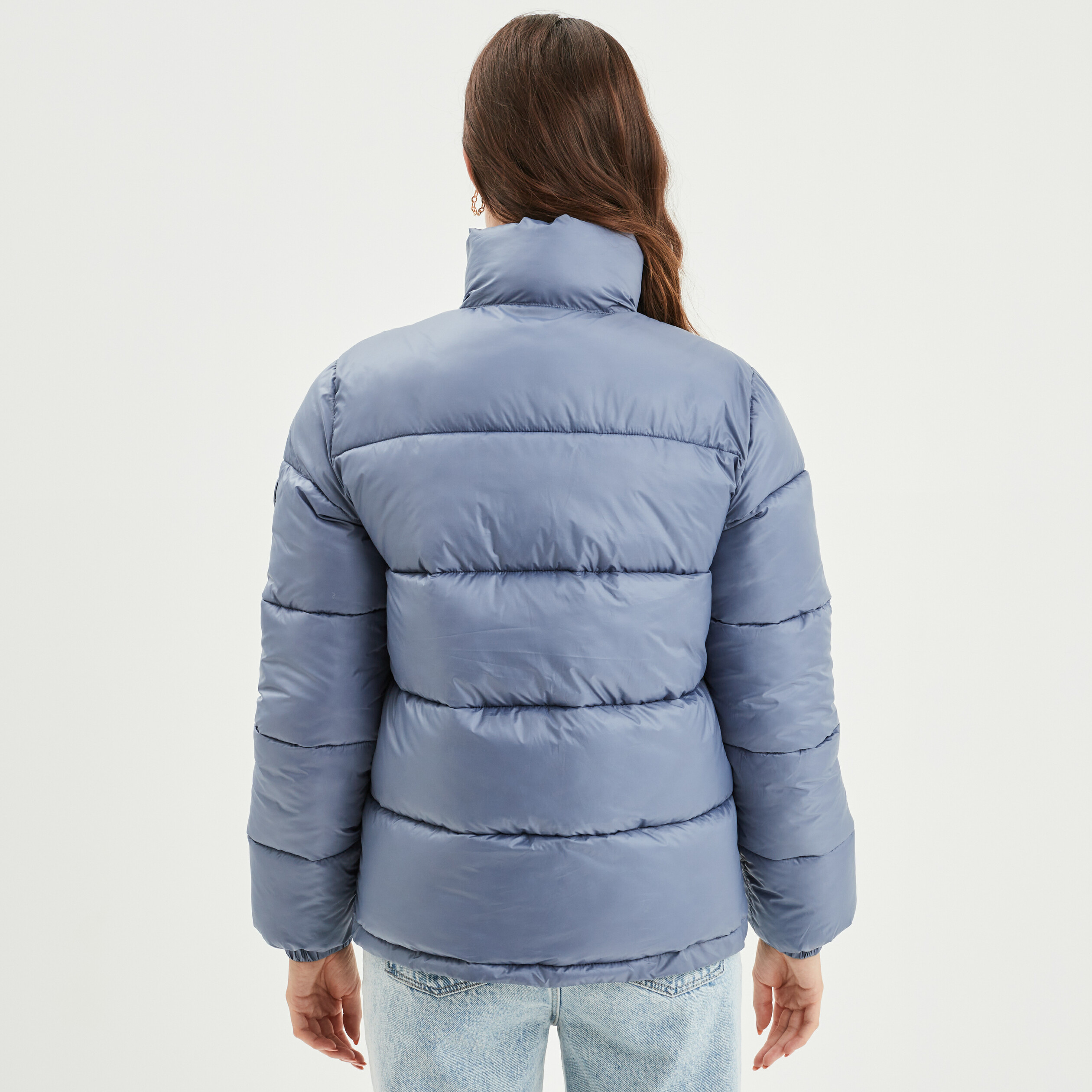 Doudoune col montant zippée bleu gris femme | La Halle