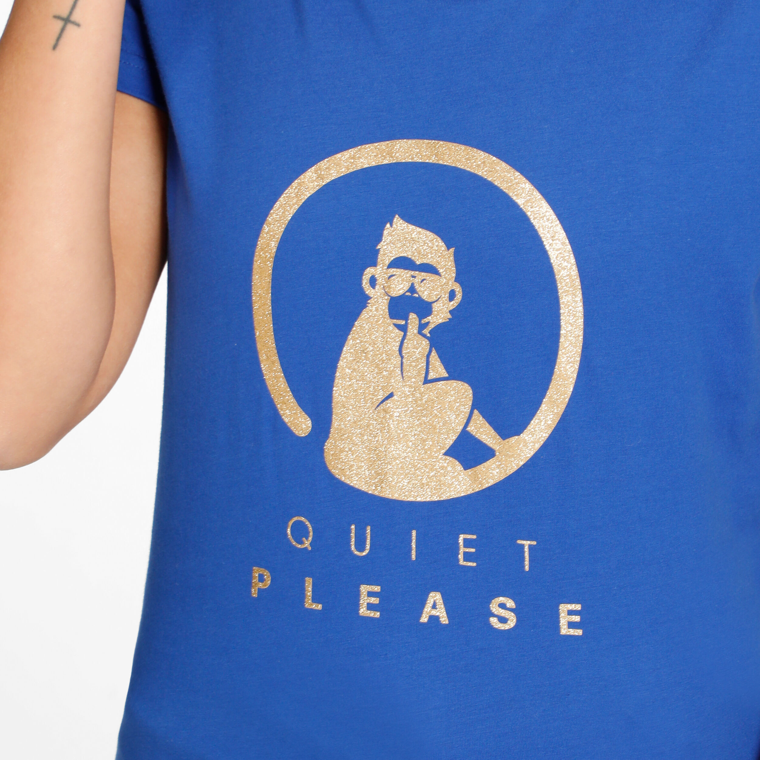 Baseline Logo T-Shirt Damen - Blau, Gold