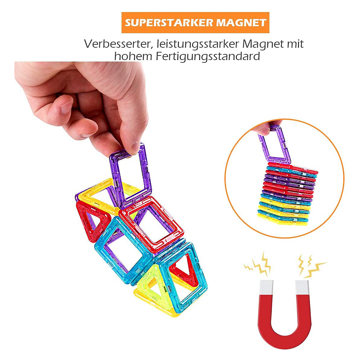 Magnetspielzeug 106 Teile Magnetische Bausteine