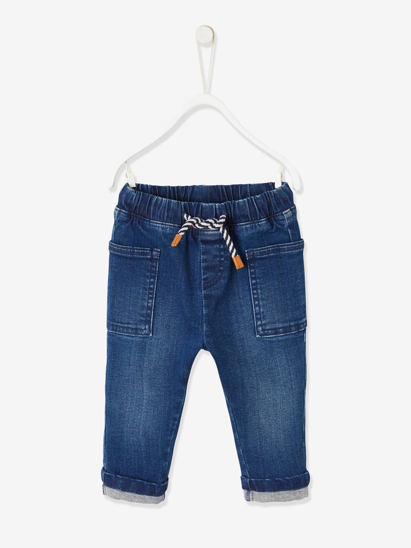 Pantalon en denim bébé taille élastiquée double stone