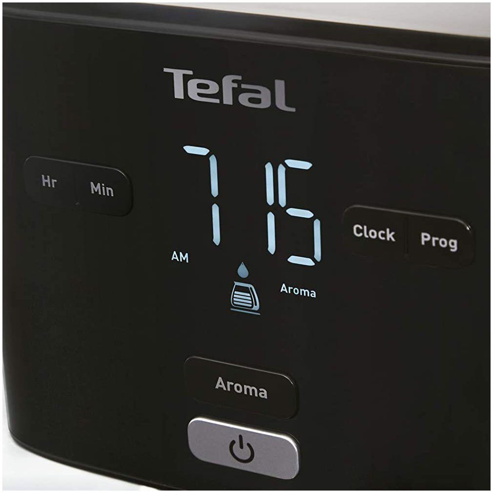 Tefal Filterkaffeemaschine CM600810, 1.25l Kaffeekanne, 24h-Timer, Digitales LCD-Display, Aroma-Funktion, Warmhalte-Funktion