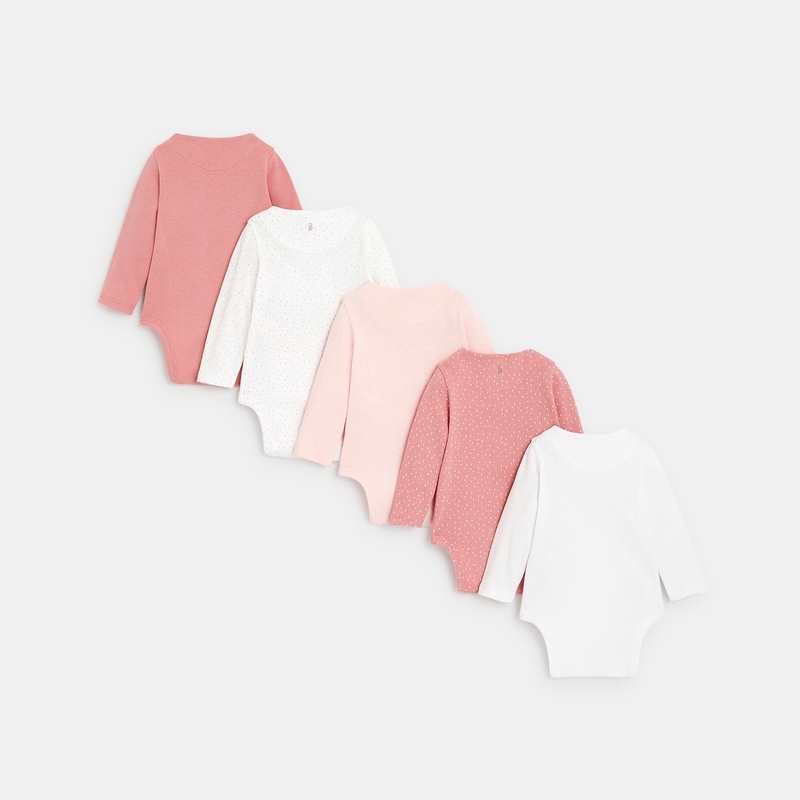 Body croisé (lot de 5) rose naissance