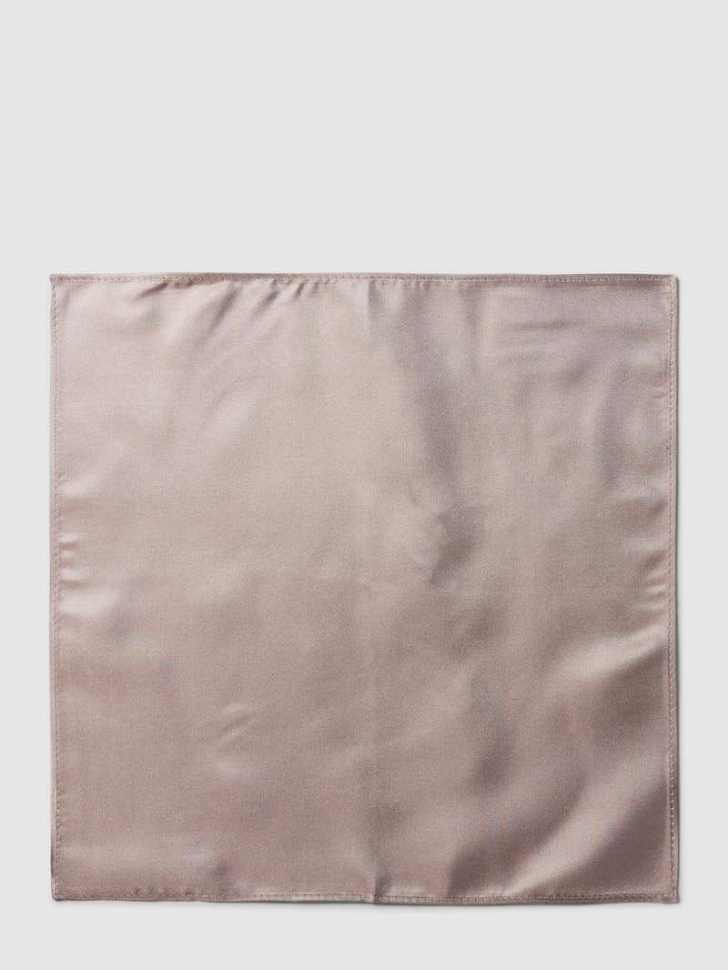 Einstecktuch aus Seide in quadratischer Form in taupe