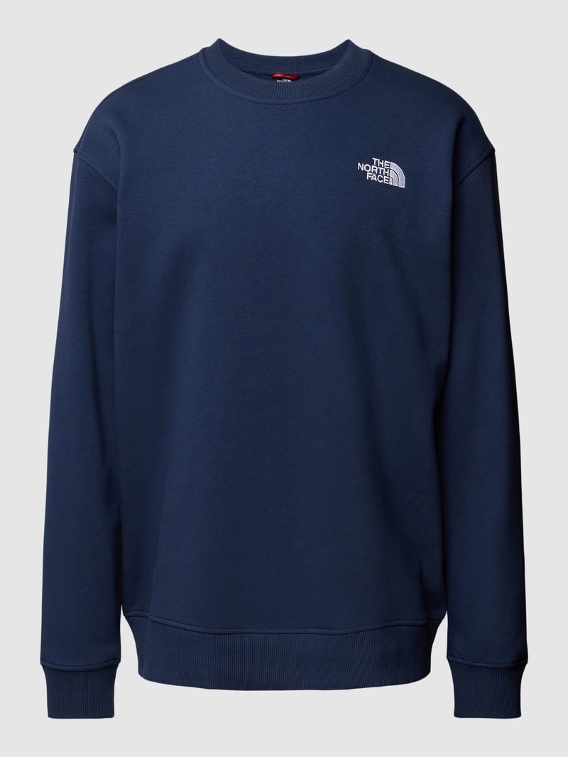 Sweatshirt mit Label-Stitching Modell 'ESSENTIAL' in marineblau