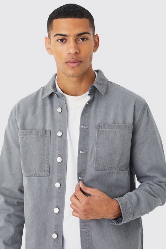 Langärmliges Denim-Overshirt
