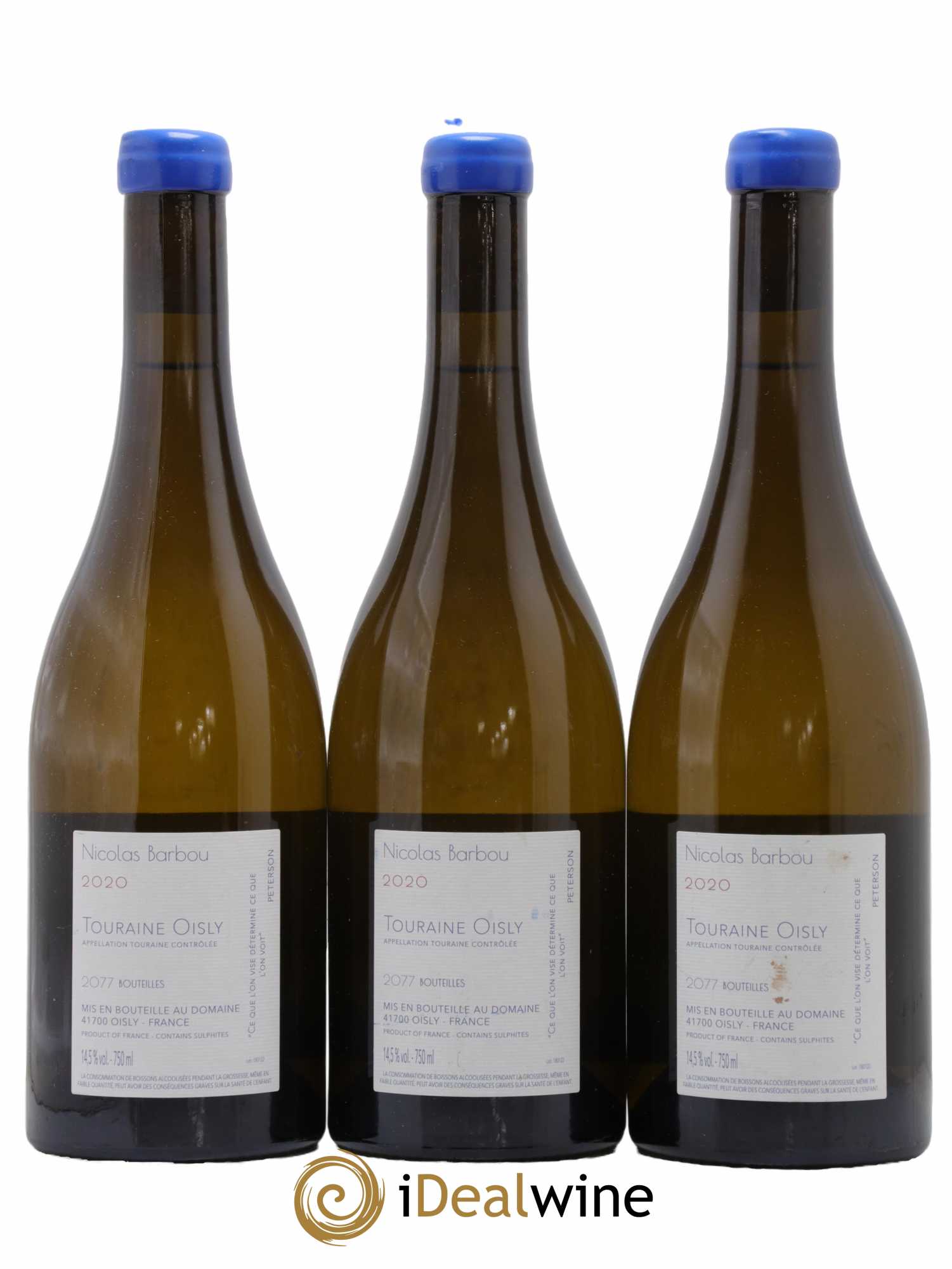 Touraine-Oisly Folie Insolente Nicolas Barbou  2020 - Lot de 3 Bouteilles