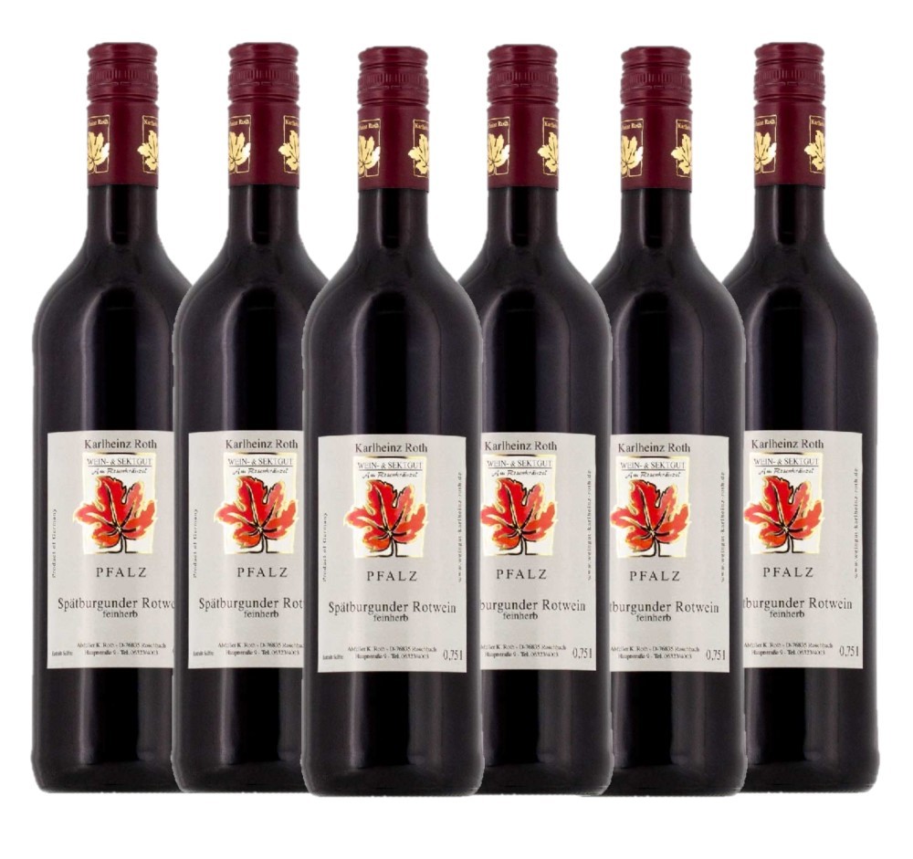 Wein- & Sektgut Karlheinz Roth Weingut Karlheinz Roth Spätburgunder Rotwein QbA feinherb 2021 - 6er Karton
