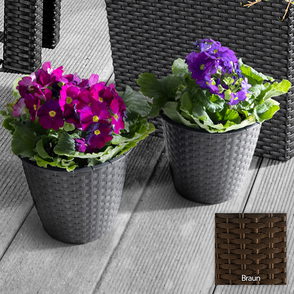 Powertec Garden Pflanztopf, Braun - 2er Set