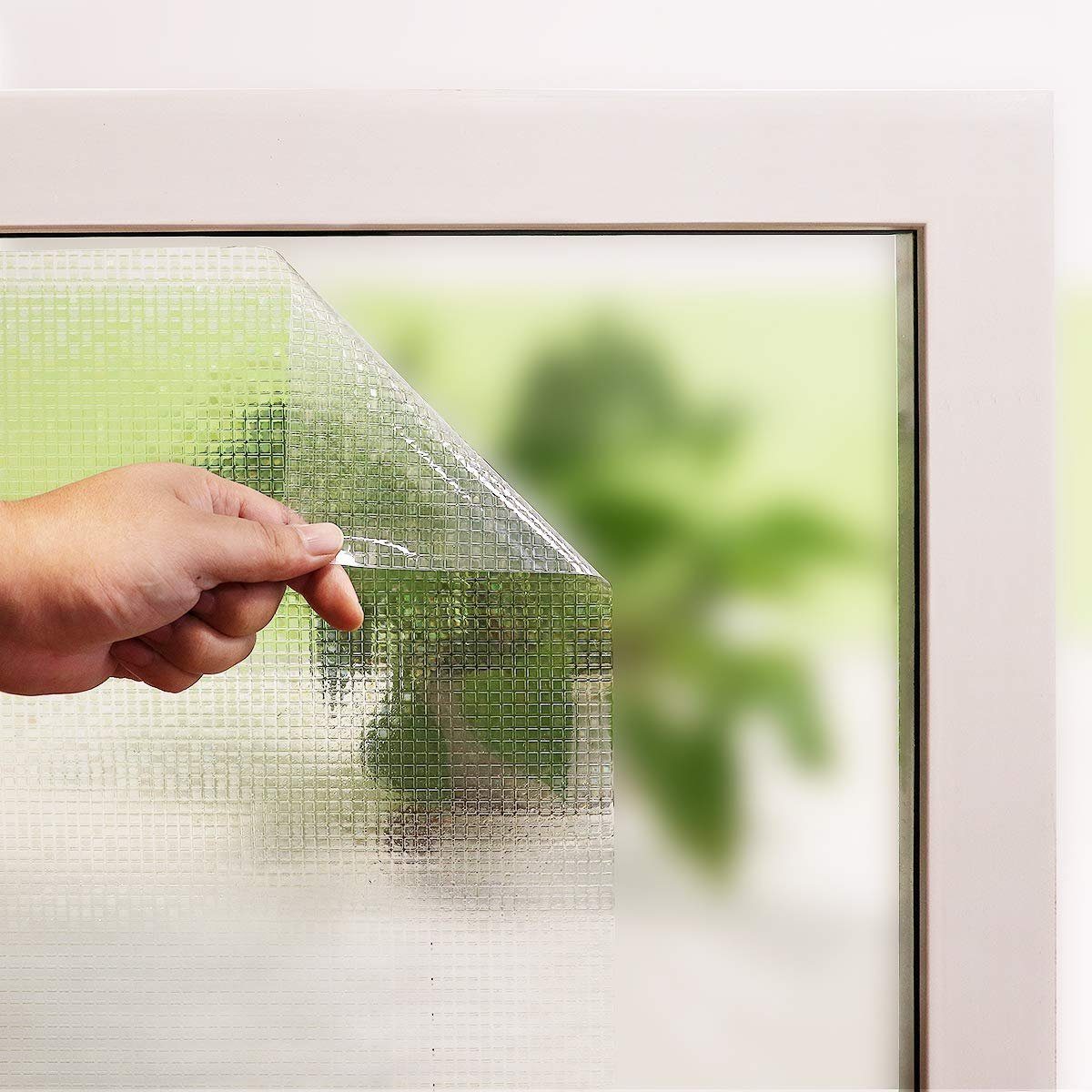 Fensterfolie Fenster Folie,Privatsphäre,statische Haftung,Dekoration,kein Klebstoff, SOTOR, UV-blockierend, reflektiert Regenbogen-Effekt mit Sonnenschein