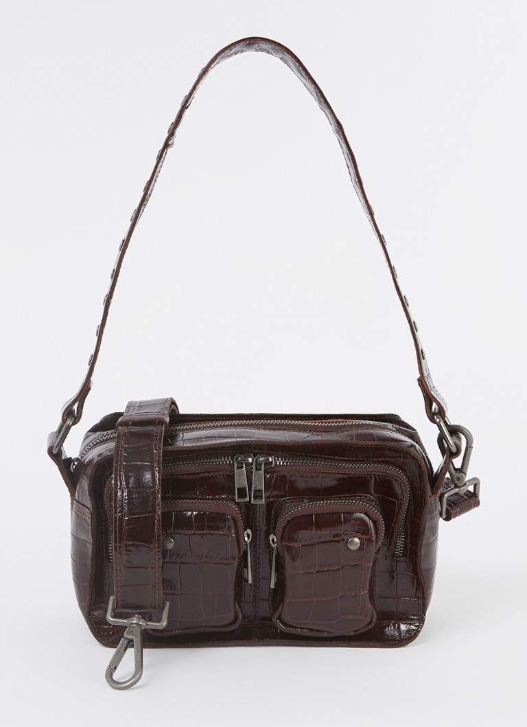 Bolsa de ombro Núnoo Ellie Texas em couro com alça de ombro removível.
