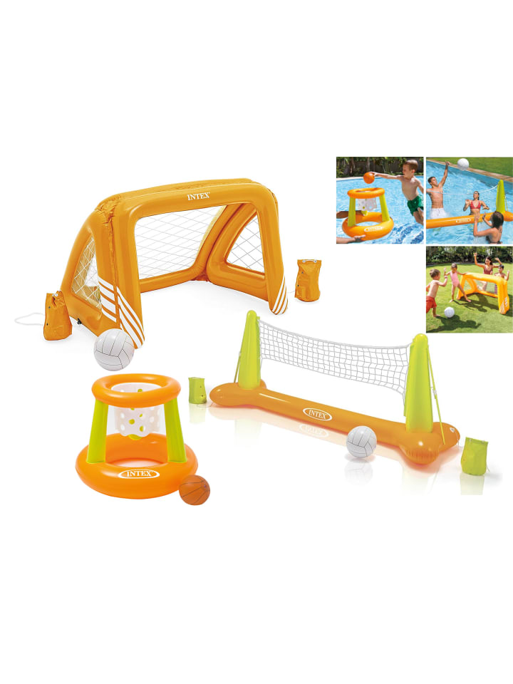 Intex Poolgame 3er Set, Fun Goals, Volleybal, Floating Hoops in orange günstig kaufen onesize