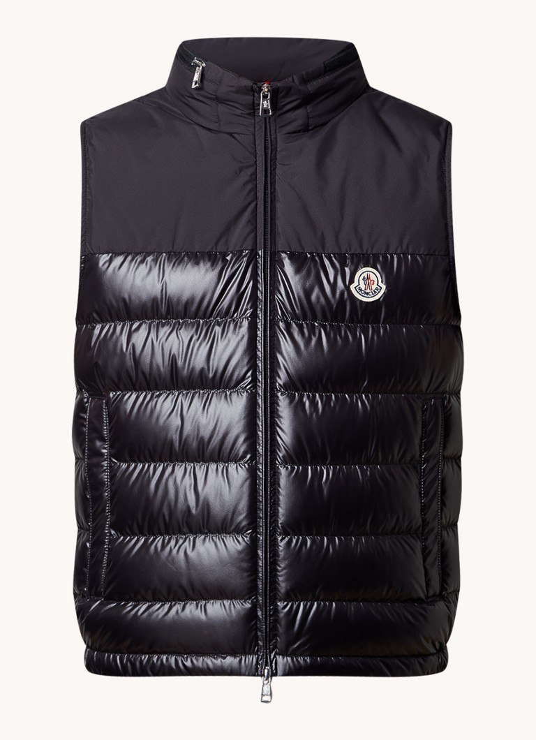 Colete acolchoado Moncler Cerces com enchimento de plumas e logotipo.