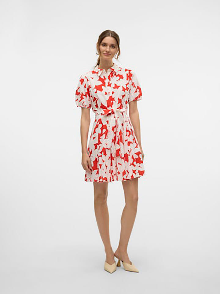 Vero Moda Kleid in Weiß/ Rot günstig kaufen