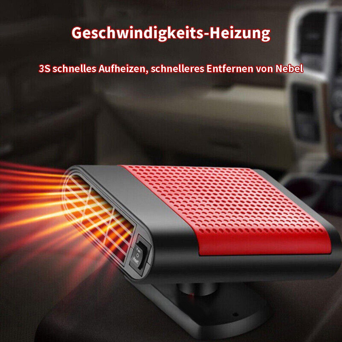 Yoyaxi Heizgerät 12V 500W Autoheizung tragbar, Entnebelungsgerät mit elektrischem Heizgebläse – Demister