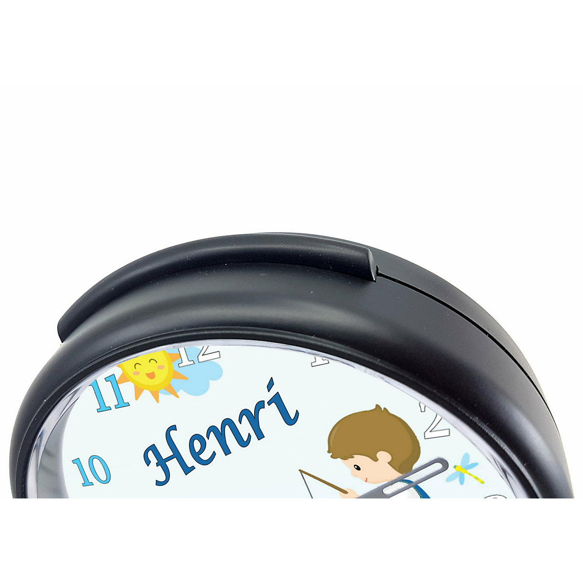 Kinder Funkwecker personalisiert mit Namen Froschteich Atom-/Funkuhr, 12-Stunden-Anzeigeformat, Schlummerfunktion, Nachtlicht, Geräuschlos/Ohne Ticken