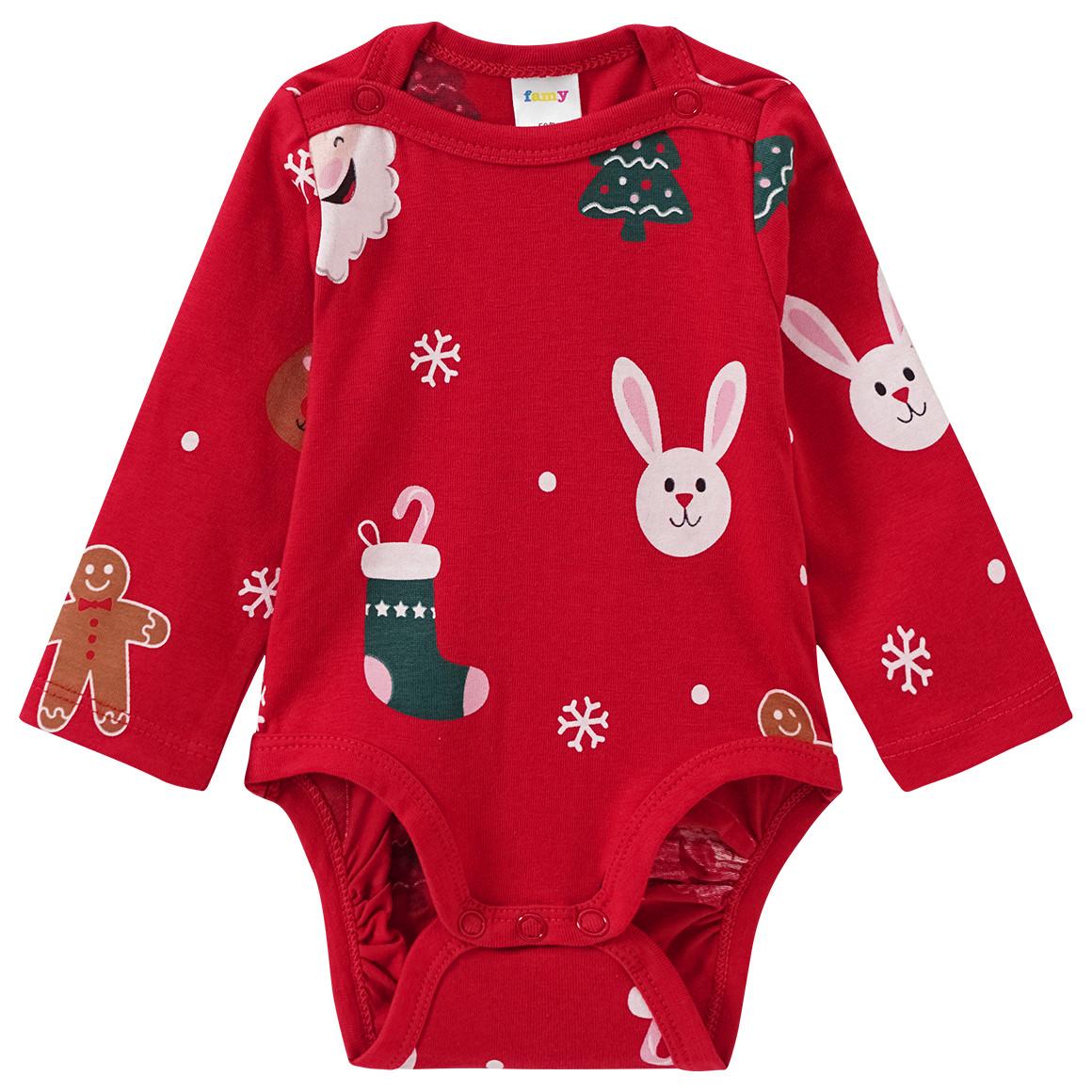 2 Baby Weihnachtsbodys im Set rot