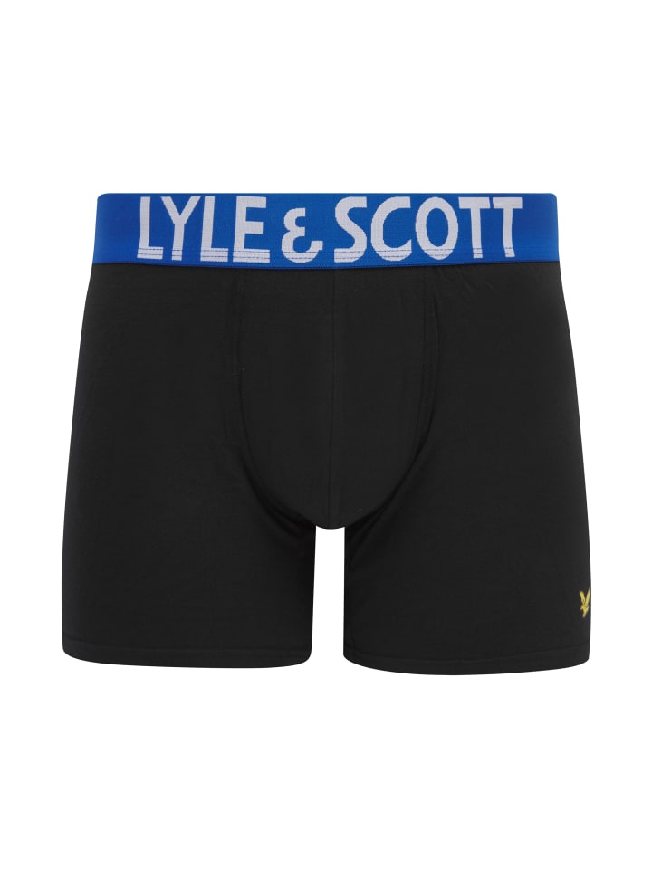Lyle & Scott Trunks 3-Er Set in Tiefschwarz mit mehrfarbigem Bund günstig kaufen S