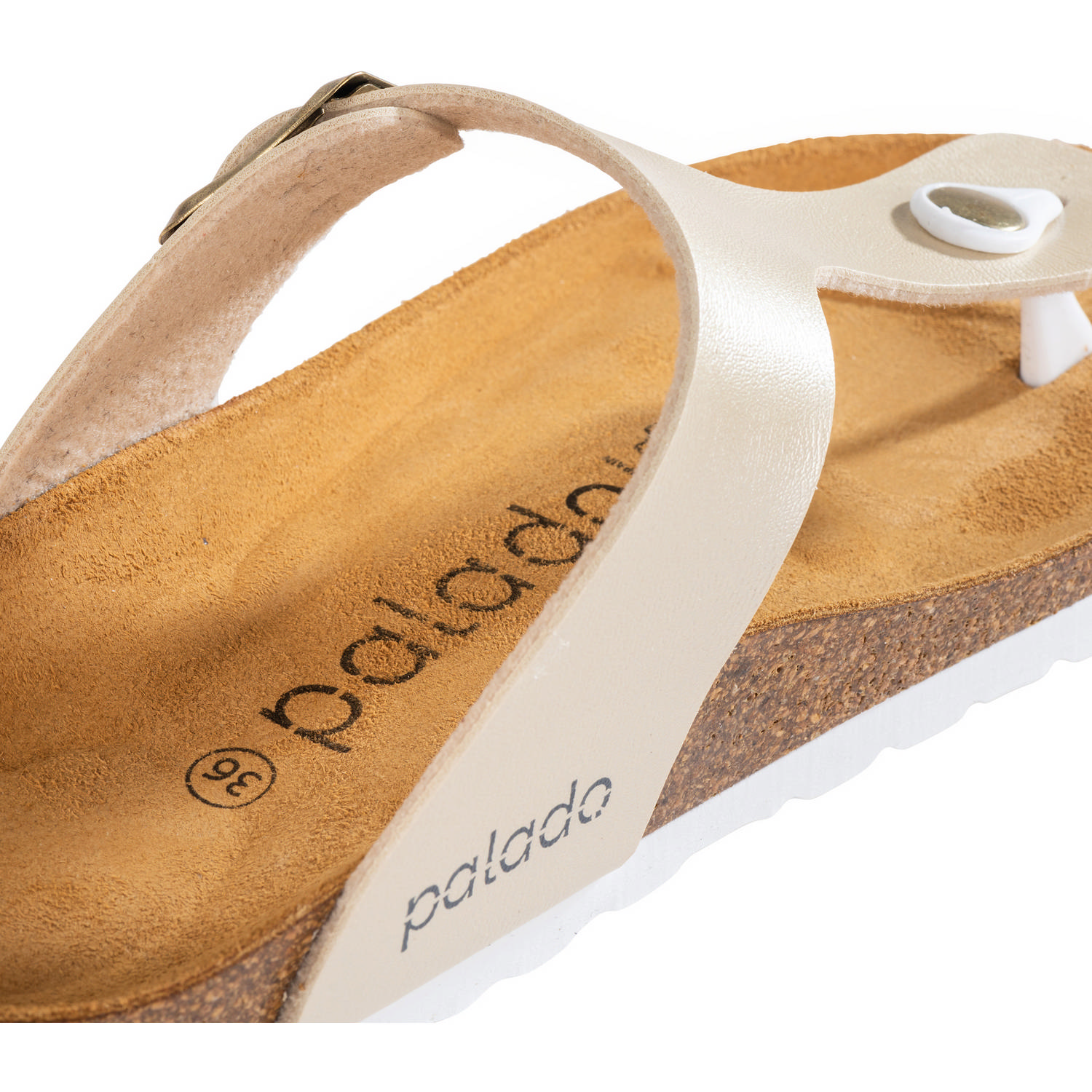 Palado Kos Metallic, Zehentrenner, Damen, Cream
