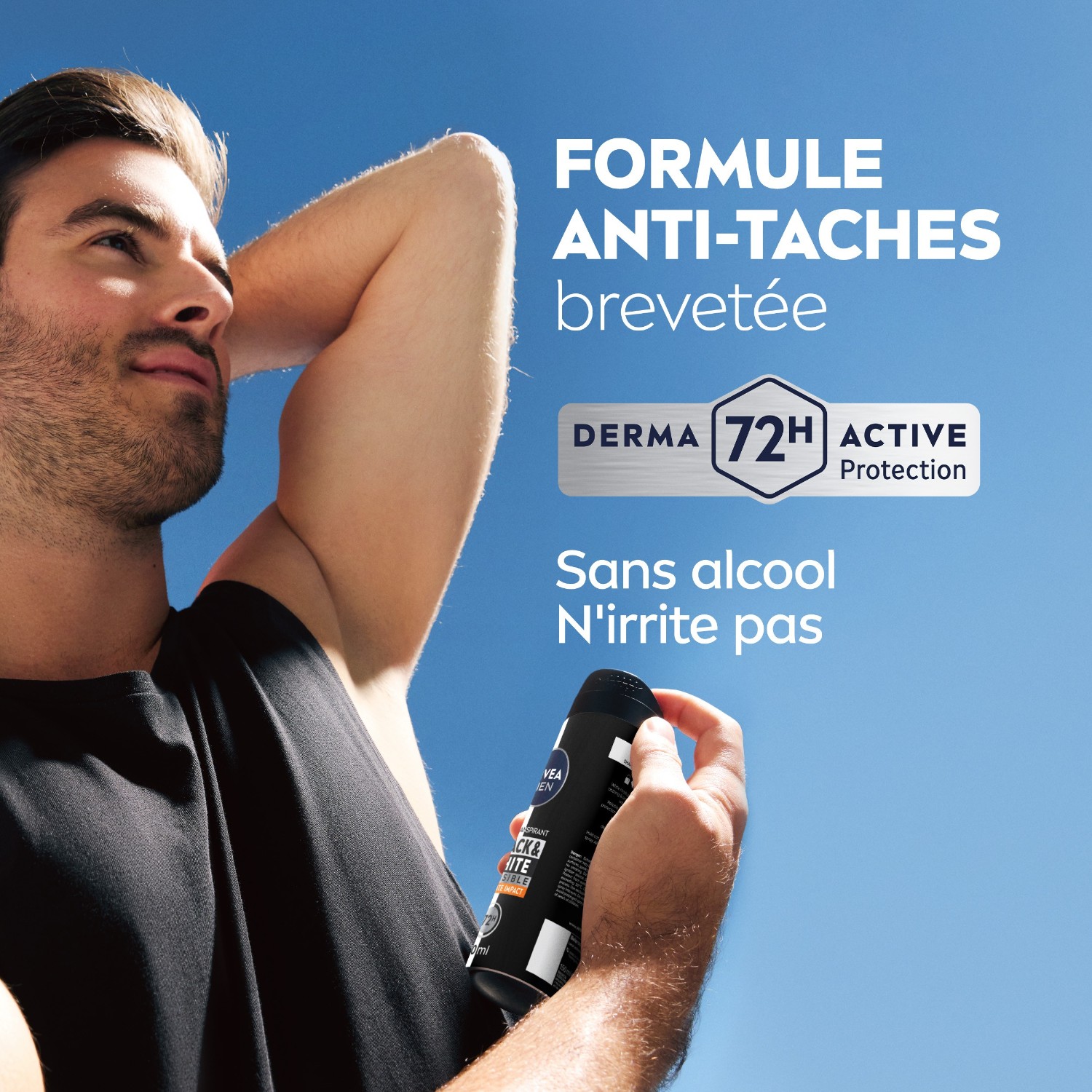 NIVEA Deodorantspray for menn, antiperspirant, mot gule og hvite flekker, 48 timer
