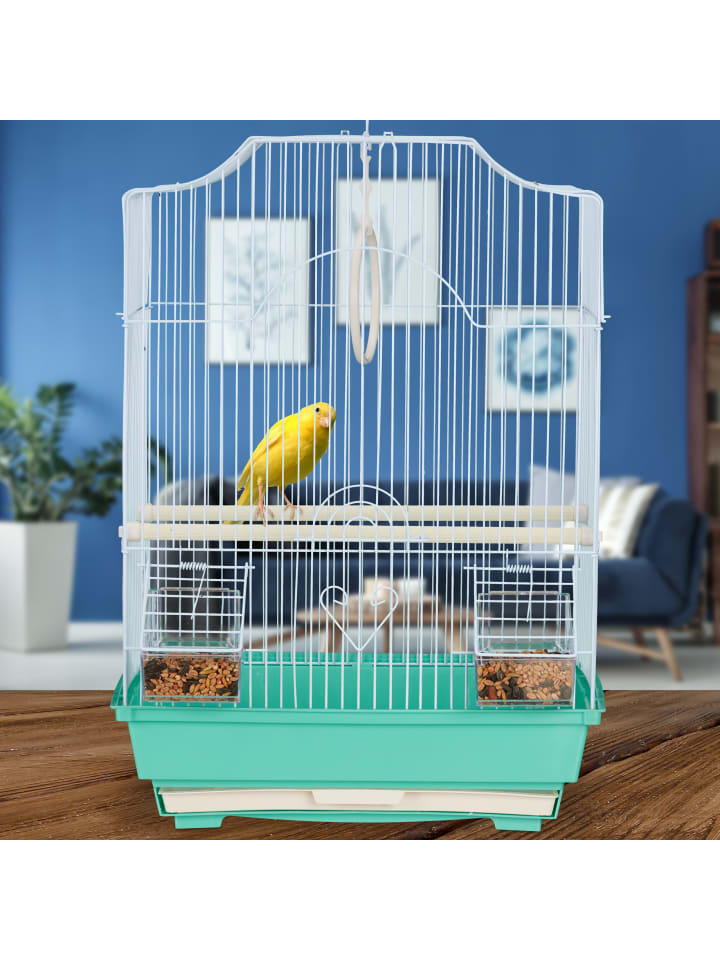 relaxdays Vogelkäfig in Hellblau/Mintgrün - (B)35 x (H)49,5 x (T)32 cm günstig kaufen onesize
